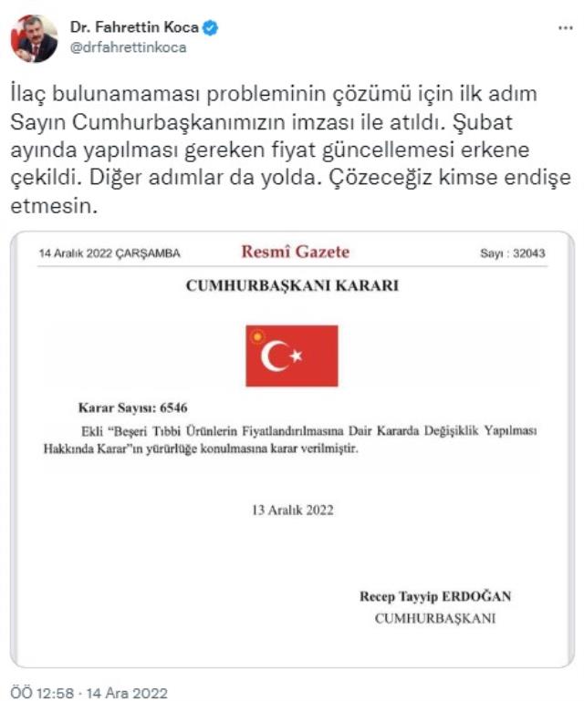 Resmi Gazete'de yayımlandı! İlaç fiyatlarına büyük zam