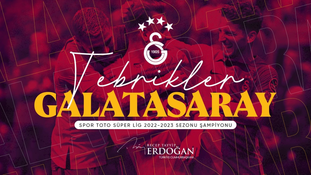 Cumhurbaşkanı Erdoğan'dan Galatasaray'a şampiyonluk tebriği