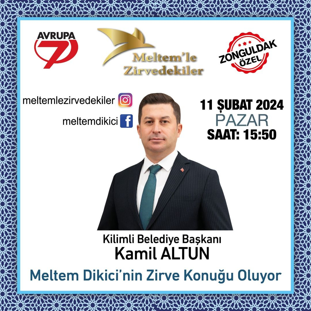 Zonguldak Kilimli Belediye Başkanı Canlı Yayında!