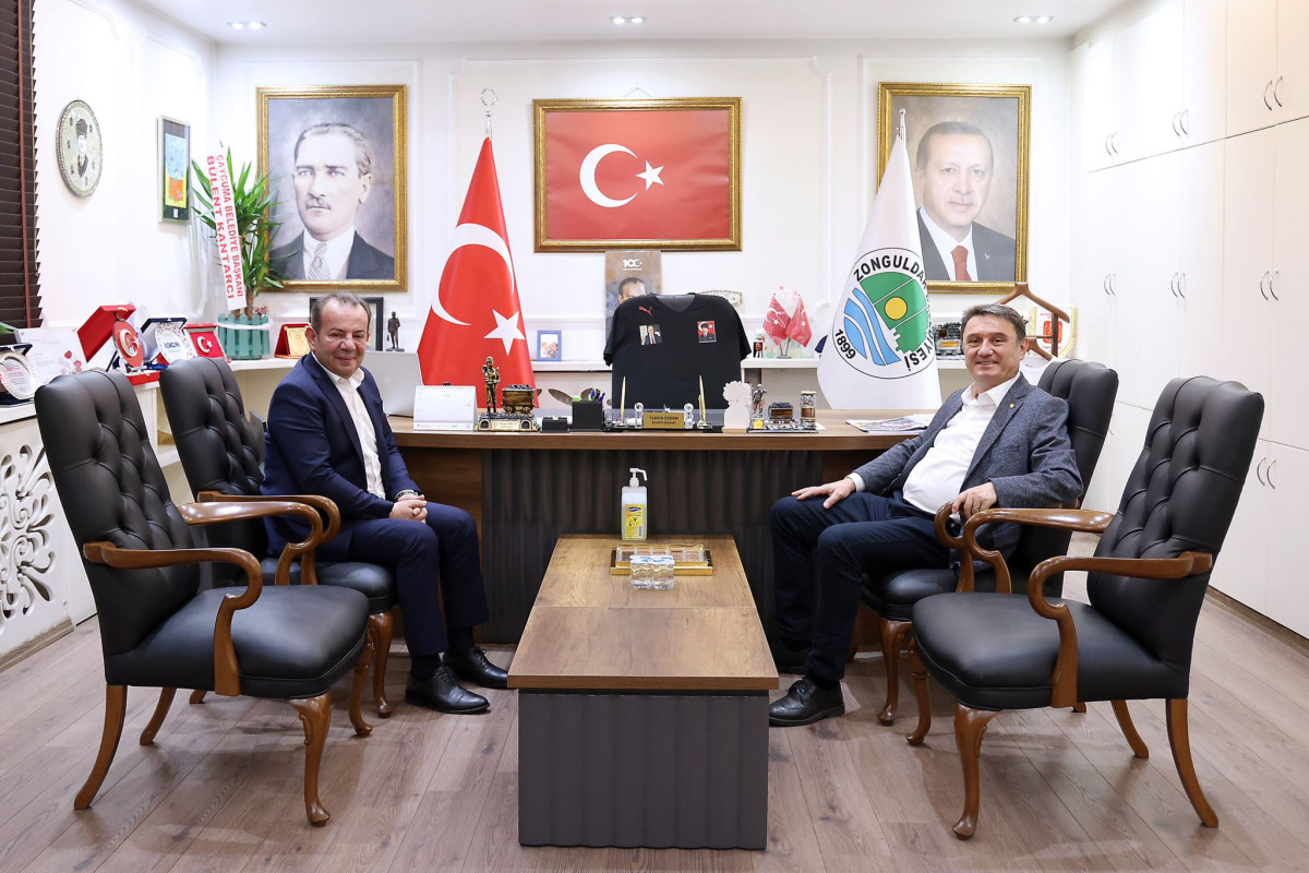 Bolu Belediye Başkanı Tanju Özcan, Zonguldak'ta Tahsin Erdem'i Ziyaret Etti!