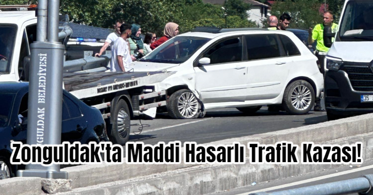 Zonguldak'ta Maddi Hasarlı Trafik Kazası!
