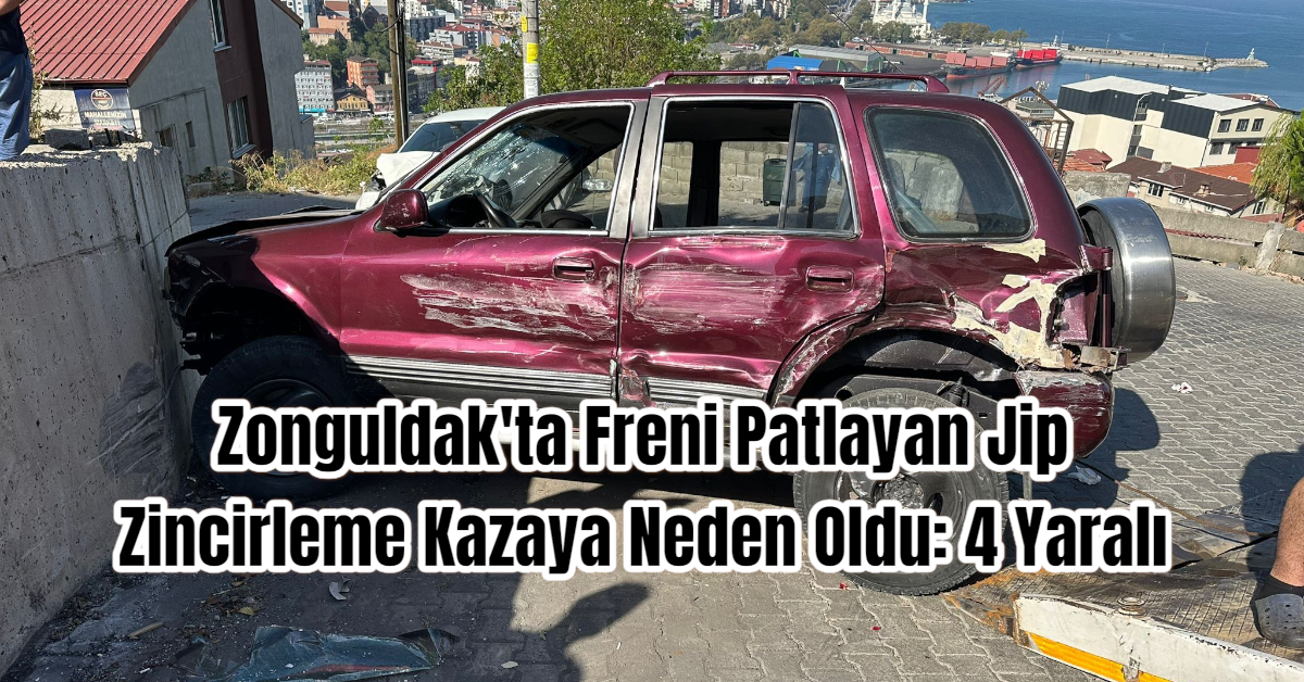 Zonguldak'ta Freni Patlayan Jip Zincirleme Kazaya Neden Oldu: 4 Yaralı