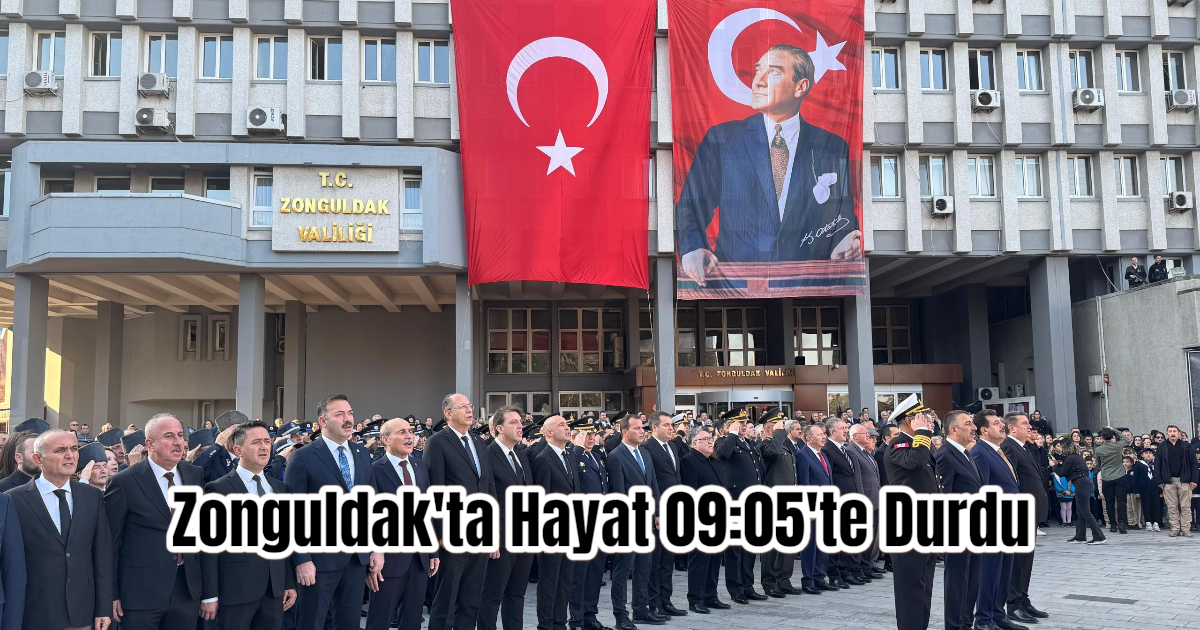 10 Kasım Atatürk Anma Töreni: Zonguldak'ta Hayat 09:05'te Durdu