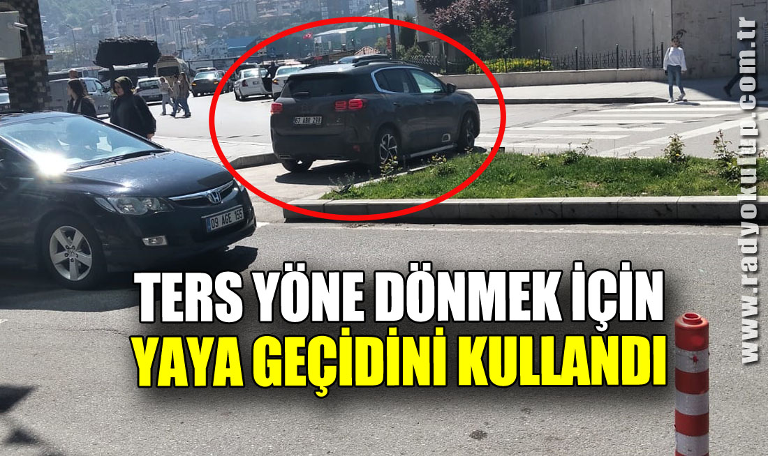 Ters Yöne Dönmek İçin Yaya Geçidini Kullandı