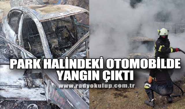 Park halindeki otomobilde yangın çıktı