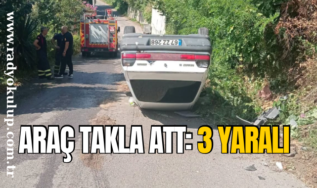 Araç Takla Attı, 3 Yaralı