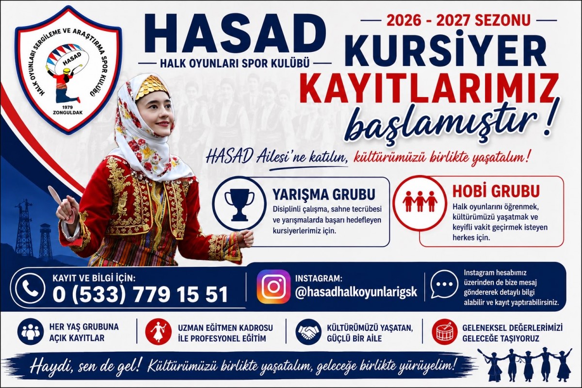 HASAD Halk Oyunları Spor Kulübü Yeni Sezon Kursiyer Kayıtları Başladı!