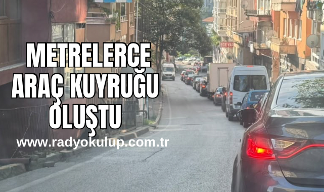 Metrelerce araç kuyruğu oluştu